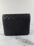 Chanel Black Caviar Chevron Quilted Square Wallet On Chain WOC Crossbody/Shoulder Bag