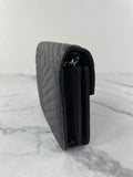 Chanel Black Caviar Chevron Quilted Square Wallet On Chain WOC Crossbody/Shoulder Bag