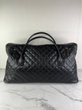 SAINT LAURENT Black Calfskin Quilted ES Giant Travel Shoulder Bag