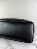 SAINT LAURENT Black Calfskin Quilted ES Giant Travel Shoulder Bag