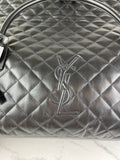 SAINT LAURENT Black Calfskin Quilted ES Giant Travel Shoulder Bag