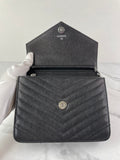 Chanel Black Caviar Chevron Quilted Square Wallet On Chain WOC Crossbody/Shoulder Bag