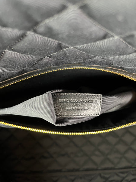 SAINT LAURENT Black Calfskin Quilted ES Giant Travel Shoulder Bag