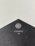 Chanel Black Caviar Chevron Quilted Square Wallet On Chain WOC Crossbody/Shoulder Bag