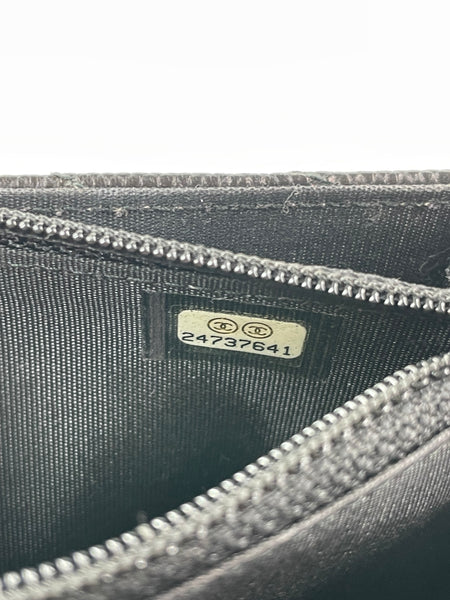 Chanel Black Caviar Chevron Quilted Square Wallet On Chain WOC Crossbody/Shoulder Bag