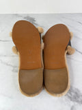 LOUIS VUITTON Monogram Canvas / Shearling Mink Fur Lock It Mule Slides Size 37