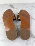 LOUIS VUITTON Leopard Print Calf Hair Lock It Flat Slide Sandals Size 37