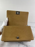 CHANEL Dark Gold Metallic Calfskin Quilted Medium Boy Flap Bag
