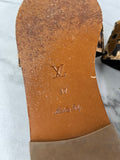 LOUIS VUITTON Leopard Print Calf Hair Lock It Flat Slide Sandals Size 37