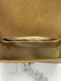 CHANEL Dark Gold Metallic Calfskin Quilted Medium Boy Flap Bag