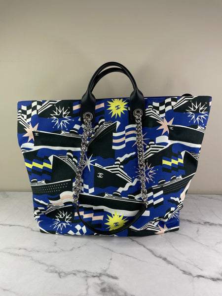 CHANEL Multicolor Canvas Large La Pausa Bay Shopping Tote Shoulder Bag