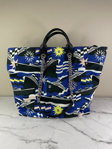 CHANEL Multicolor Canvas Large La Pausa Bay Shopping Tote Shoulder Bag