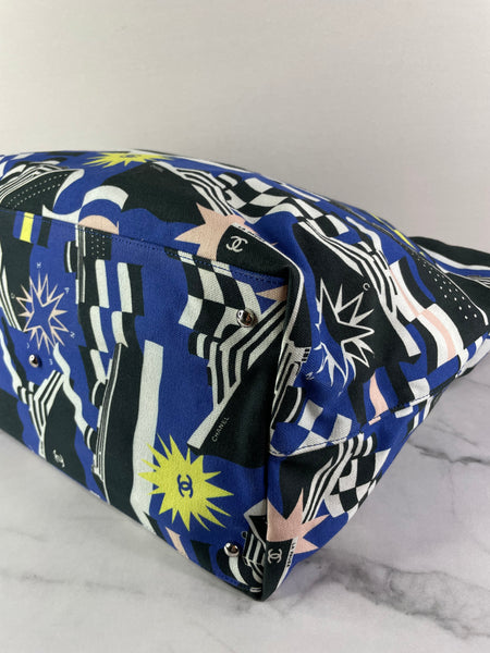 CHANEL Multicolor Canvas Large La Pausa Bay Shopping Tote Shoulder Bag