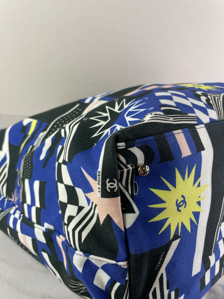 CHANEL Multicolor Canvas Large La Pausa Bay Shopping Tote Shoulder Bag