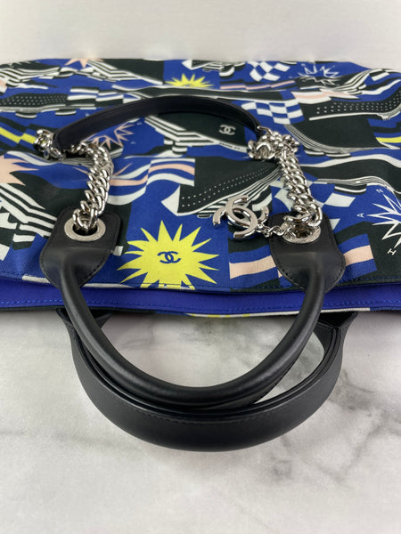 CHANEL Multicolor Canvas Large La Pausa Bay Shopping Tote Shoulder Bag