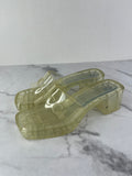 GUCCI Transparent PVC Logo Block Heel Slide Sandals Size 36