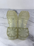 GUCCI Transparent PVC Logo Block Heel Slide Sandals Size 36