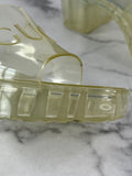 GUCCI Transparent PVC Logo Block Heel Slide Sandals Size 36