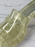 GUCCI Transparent PVC Logo Block Heel Slide Sandals Size 36