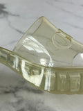 GUCCI Transparent PVC Logo Block Heel Slide Sandals Size 36