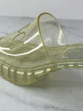 GUCCI Transparent PVC Logo Block Heel Slide Sandals Size 36