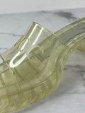 GUCCI Transparent PVC Logo Block Heel Slide Sandals Size 36