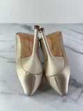 MANOLO BLAHNIK HANGISI Champagne Satin Jewel Buckle Pumps Size 35.5