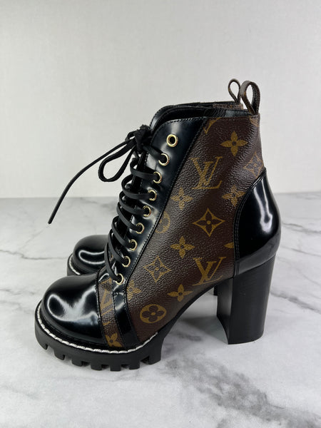 LOUIS VUITTON Monogram Star Trail Ankle Boots Size 37