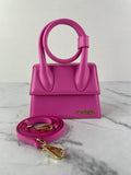 JACQUEMUS Pink Smooth Calfskin Le Chiquito Noeud Crossbody/Shoulder Bag