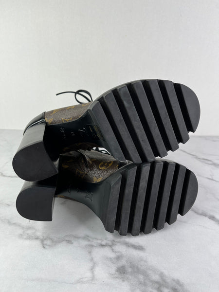LOUIS VUITTON Monogram Star Trail Ankle Boots Size 37