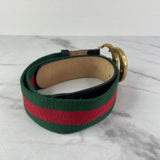 GUCCI Red/Green Web Canvas GG Marmont Belt Size 80/32