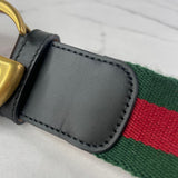 GUCCI Red/Green Web Canvas GG Marmont Belt Size 80/32