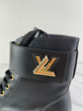 LOUIS VUITTON Black Calfskin Wonderland Flat Ranger Boots Size 36.5