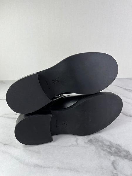 LOUIS VUITTON Black Calfskin Wonderland Flat Ranger Boots Size 36.5