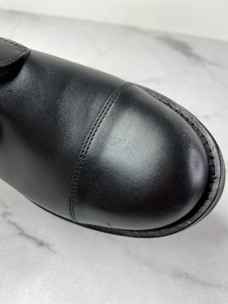LOUIS VUITTON Black Calfskin Wonderland Flat Ranger Boots Size 36.5