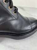 LOUIS VUITTON Black Calfskin Wonderland Flat Ranger Boots Size 36.5