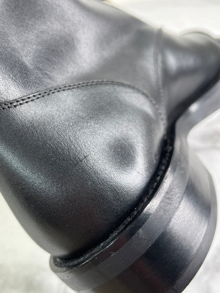 LOUIS VUITTON Black Calfskin Wonderland Flat Ranger Boots Size 36.5