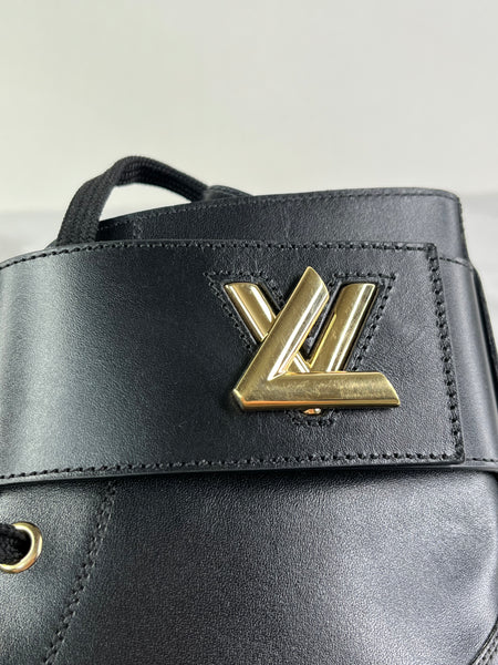 LOUIS VUITTON Black Calfskin Wonderland Flat Ranger Boots Size 36.5