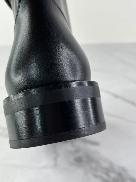 LOUIS VUITTON Black Calfskin Wonderland Flat Ranger Boots Size 36.5