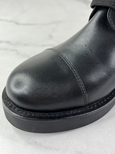 LOUIS VUITTON Black Calfskin Wonderland Flat Ranger Boots Size 36.5