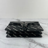 GUCCI X BALENCIAGA Black Calfskin Logo Print Small Dionysus Shoulder Bag