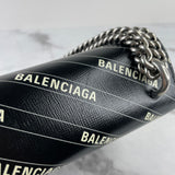 GUCCI X BALENCIAGA Black Calfskin Logo Print Small Dionysus Shoulder Bag