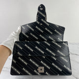 GUCCI X BALENCIAGA Black Calfskin Logo Print Small Dionysus Shoulder Bag