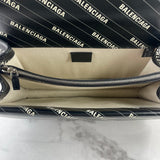 GUCCI X BALENCIAGA Black Calfskin Logo Print Small Dionysus Shoulder Bag