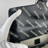 GUCCI X BALENCIAGA Black Calfskin Logo Print Small Dionysus Shoulder Bag
