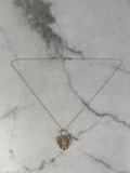 TIFFANY Sterling Silver Filigree Heart Key Pendant Necklace