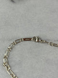 TIFFANY Sterling Silver 18k Rose Gold Round Lock Bracelet