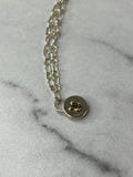 TIFFANY Sterling Silver 18k Rose Gold Round Lock Bracelet