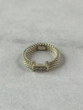 Tiffany Sterling Silver Diamond Narrow Somerset Ring Size 4