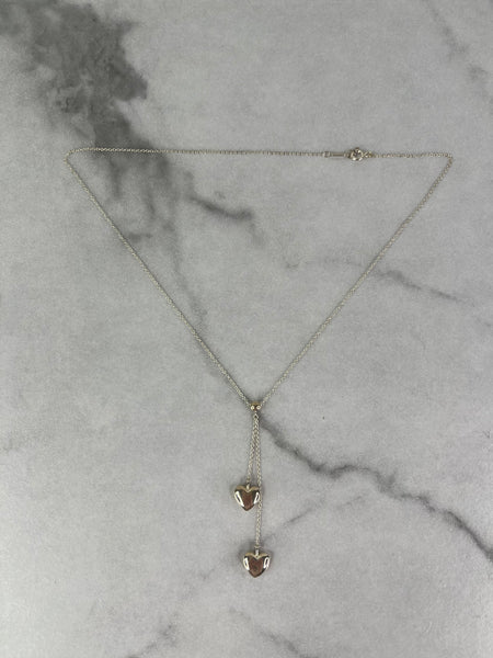 Tiffany Double Heart Pendant Necklace in sterling silver